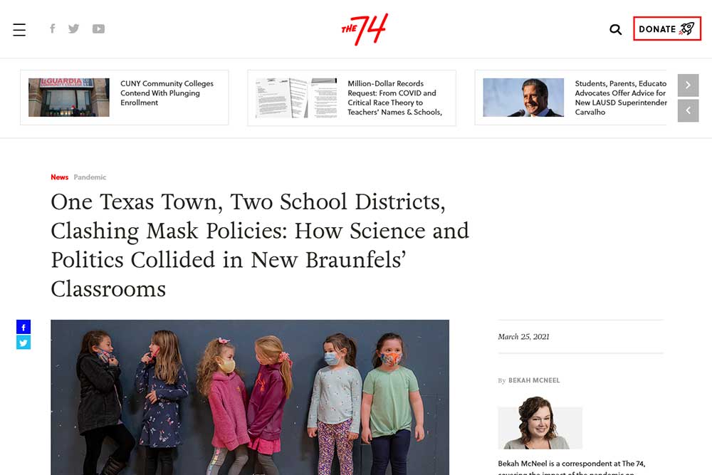 One Texas Town, Two School Districts, Clashing Mask Policies: How Science and Politics Collided in New Braunfels’ Classrooms